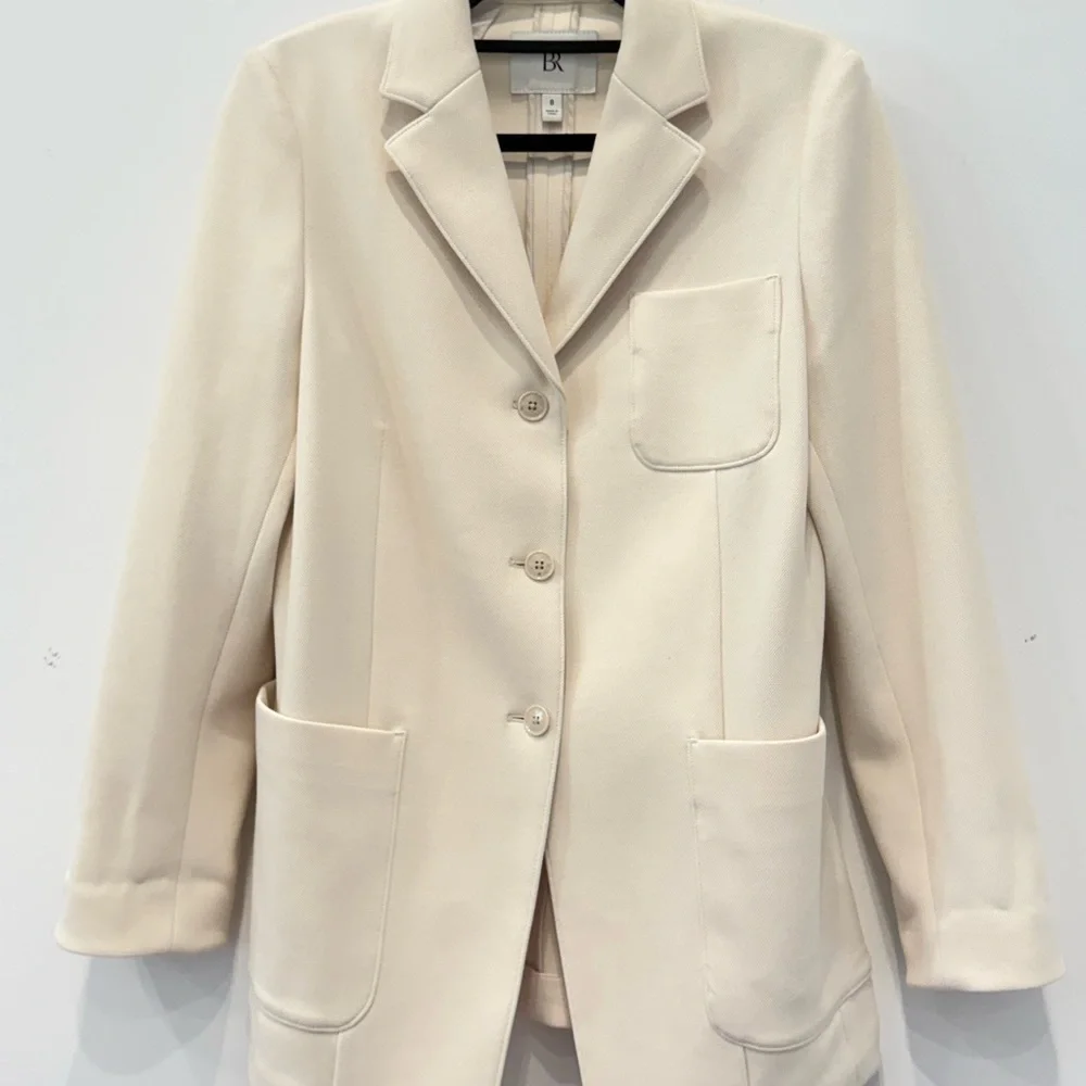 Banana Republic versatile cream women's unstructured thick knit blazer. Size 8 - Picture 1 of 3